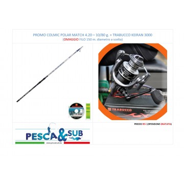 PROMO TRABUCCO COLMIC POLAR MATCH 4,20 m. - 10-80g. + TRABUCCO KEIRAN 3000