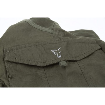 FOX COLLECTION green & silver combat shorts Taglia S Fox articoli per la pesca