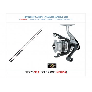 PROMO HERAKLES EGY FLUID 8'3" + TRABUCCO AURIS EVO 1000 + OMAGGIO 2 TOTANARE