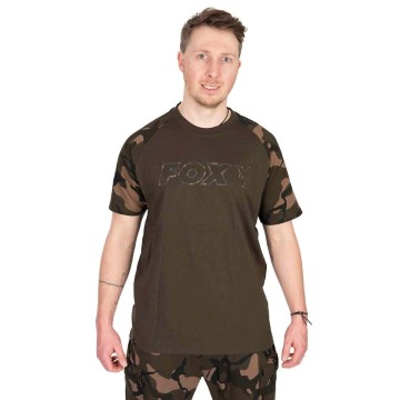 Fox Khaki/Camo Outline T-Shirt Fox articoli per la pesca