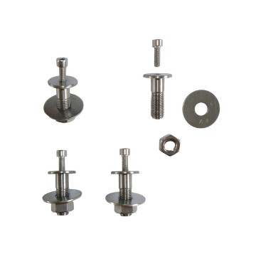 Kit 4 rosette in acciaio per fissaggio sedia e battle station